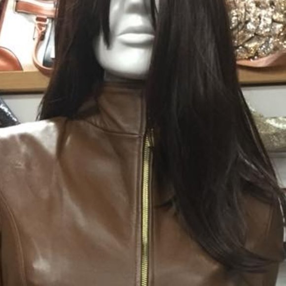 BNWT Cole Haan Luxury Wing Collar,Genuine Leather Jacket Size M - Picture 7 of 9